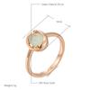 Kienl New Simple  Rose Gold Ring For Women Fashion Oval Green Natural Zircon Accessories Bride Vintage Wedding Jewelry