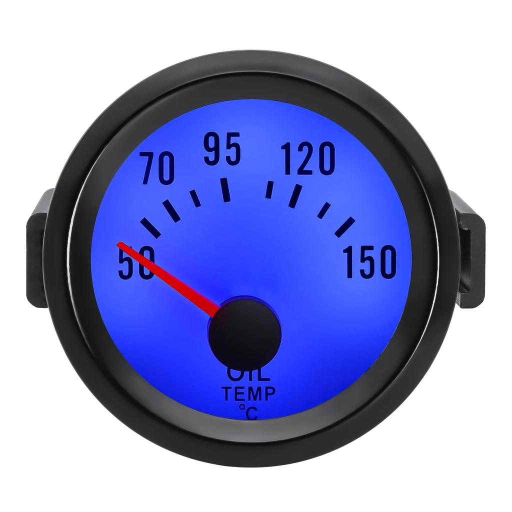 52mm 12V Car Water Temp Gauge Turbo Boost Meter Oil Press Gauge Voltage Indicator Pointer For 12V Car Vehicle Auto Accessories