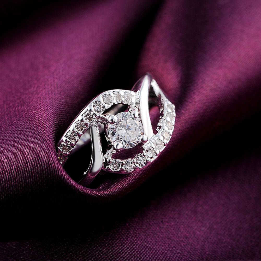 925 Sterling Silver Fashion Jewelry AAA Zircon Wedding Ring