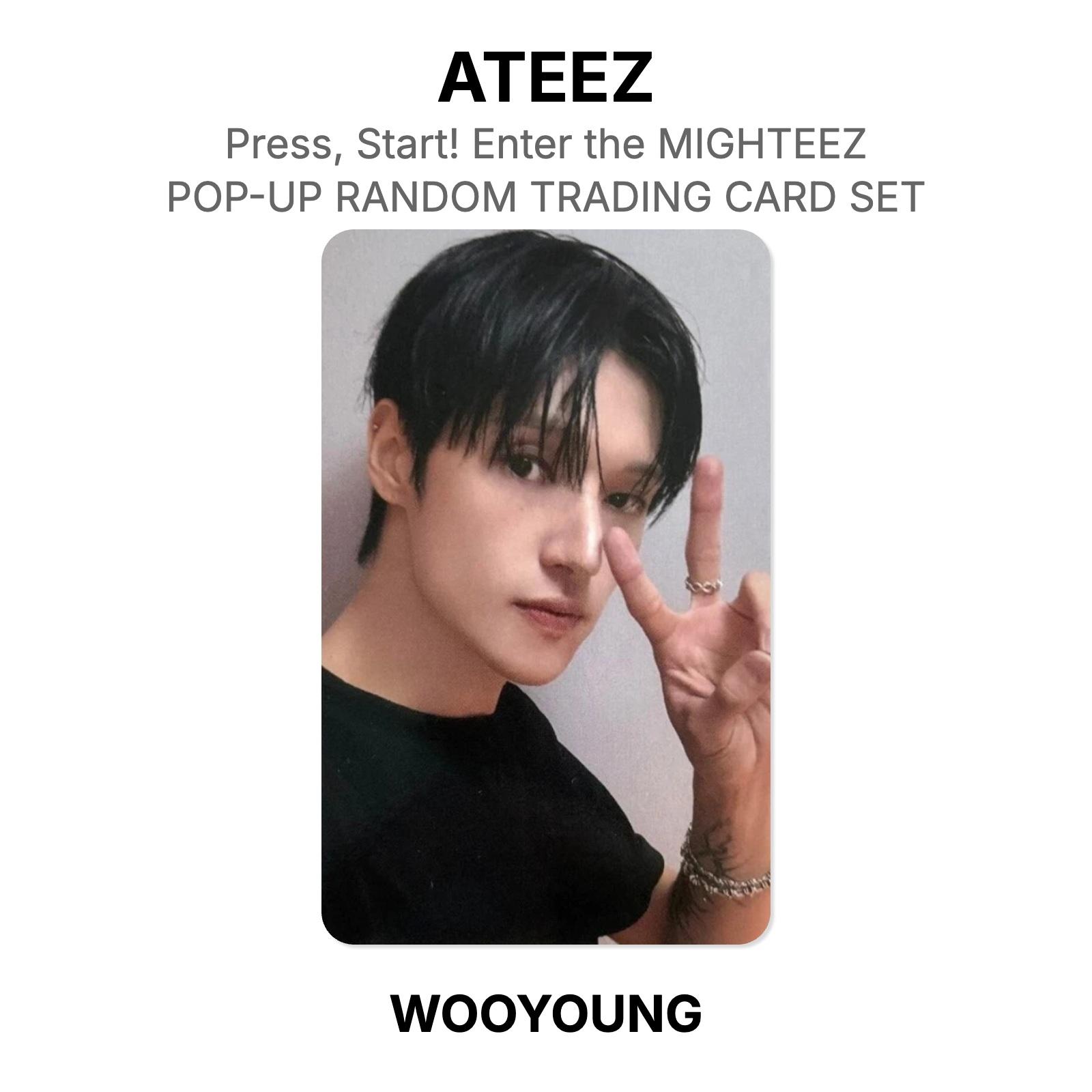 ATEEZ Пресс, Старт! Введите MIGHTEEZ POP-UP RANDOM TRADING CARD SET Официальная фотокарточка WOOYOUNG