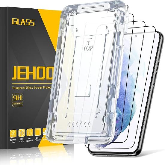 

[3 шт.] для Samsung Galaxy S21 5G Защитное стекло для экрана, Комплект для автоматической установки, Твердость 9H, Без пузырьков, Прозрачный, Совместимый с чехлом, Защита от царапин Galaxy S21