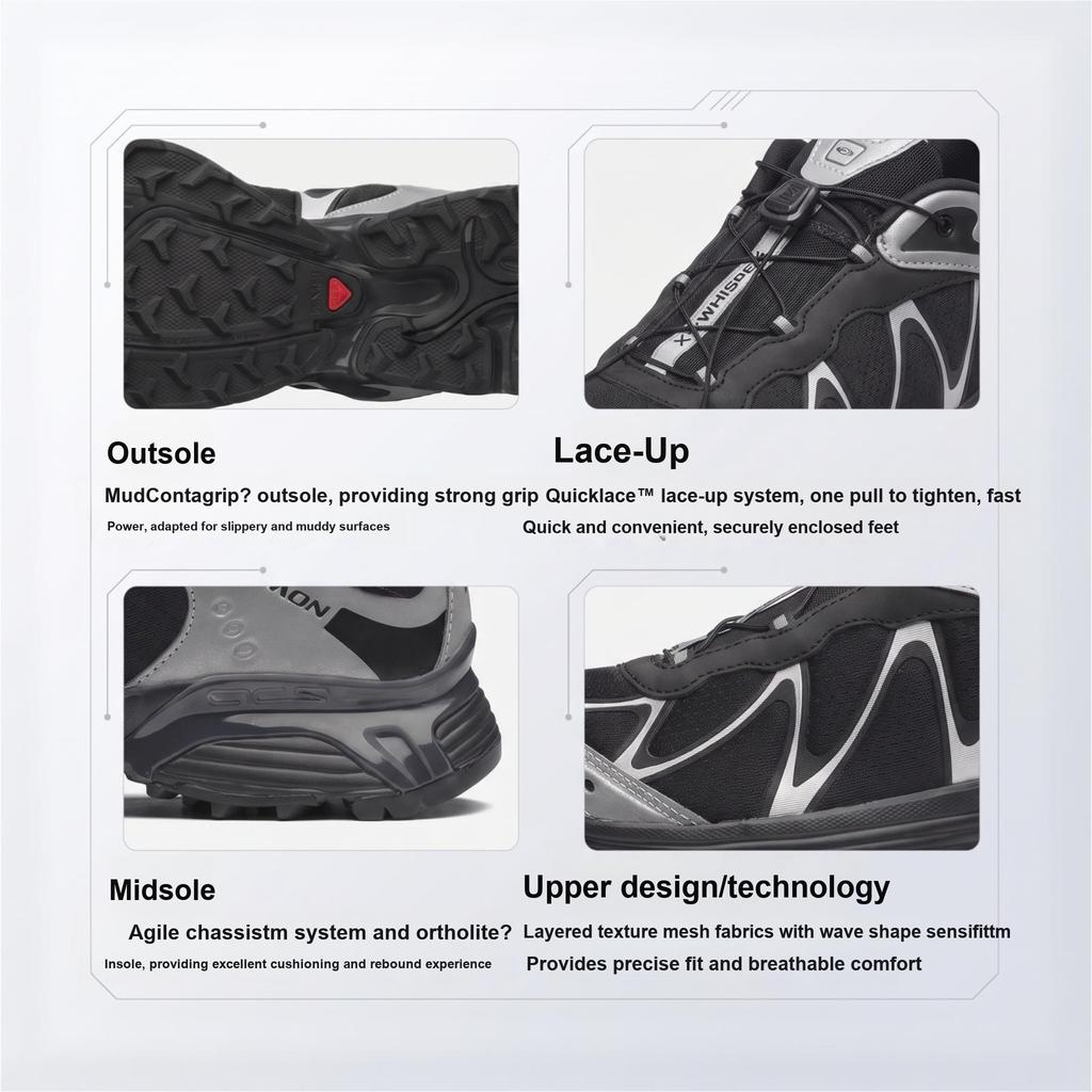Salomon Xt-Whisper Nocturne Vision Casual Sports Low-Top Running Shoes Unisex sneaker Black L49131500