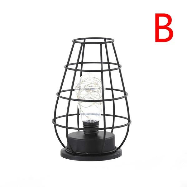 

Креативные праздничные ретро железные художественные минималистичные полые настольные лампы, лампа для чтения, ночник, стол для спальни B