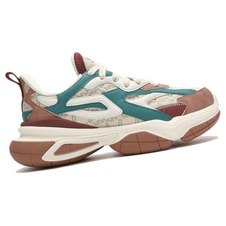 FILA Faux Leather Casual Thick Sole Comfortable Versatile Low Top Dad Shoes Women sneaker White Brown Blue F12W343103FWC