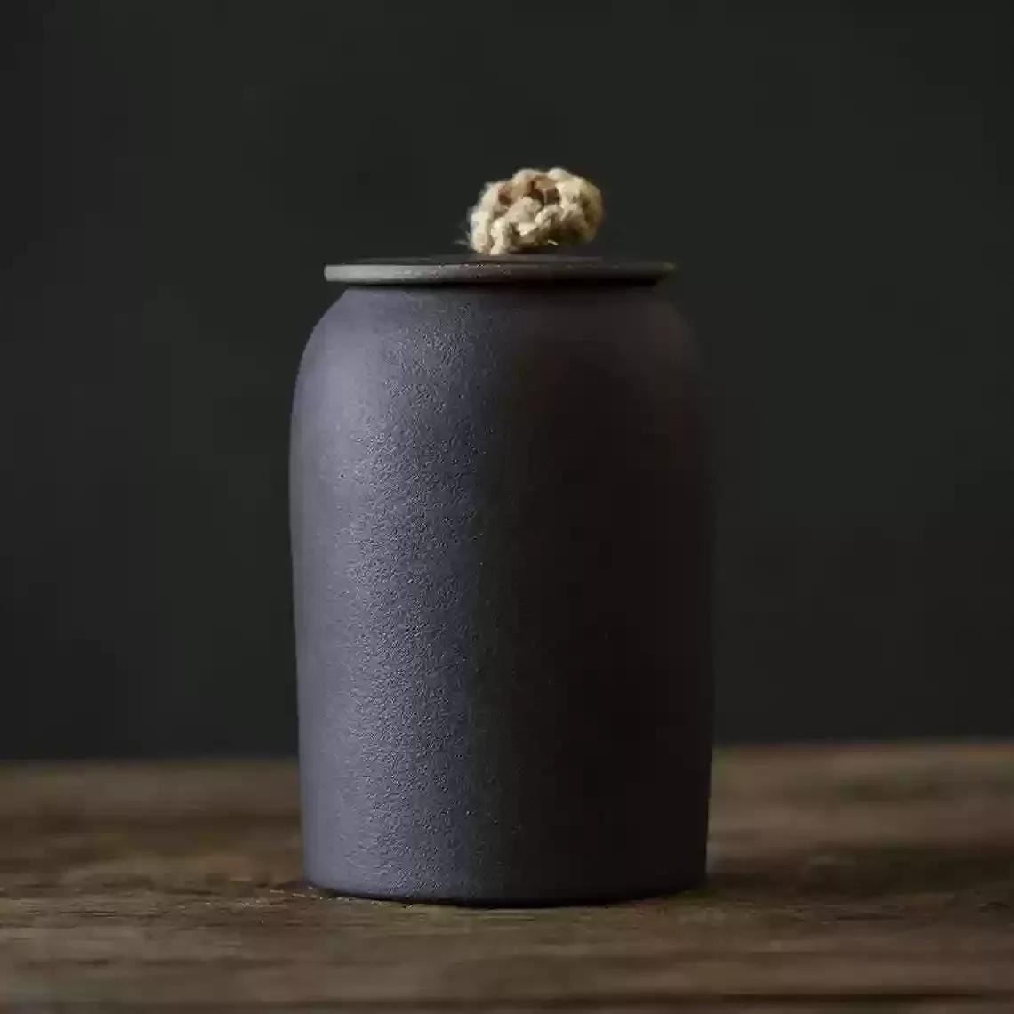 15.5X10X10CM Vintage ceramic tea can