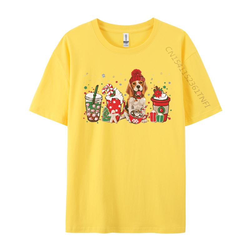 Beagle Dog Lover Merry Christmas Tshirt Graphic Print Tops Unisex Hip Hop Tee Clothes T Shirt Street Cotton Tshirt