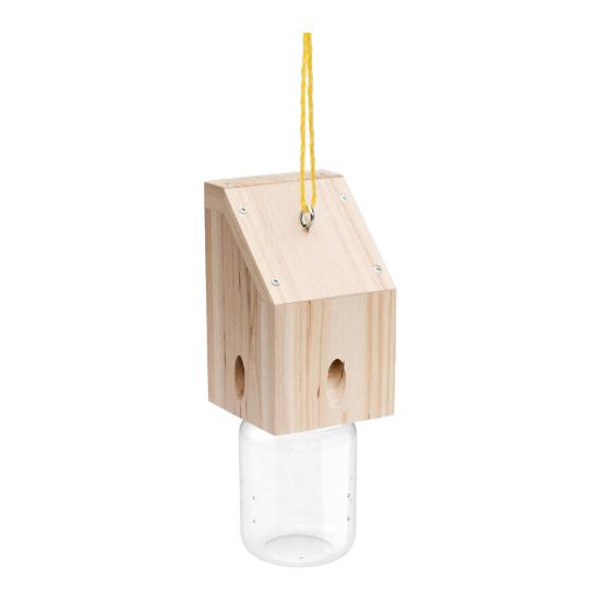 Carpenter Bee Trap Nest, Outside Hanging Bee Catcher, Wood And Glass Jar Design, Effective Carpenter Bee Removal for Home Yard Garden