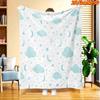 Cloud Moon Star Blanket White Base Cute Pastel Sky Print Soft Blanket Sofa Bed All Season Warm Blanket