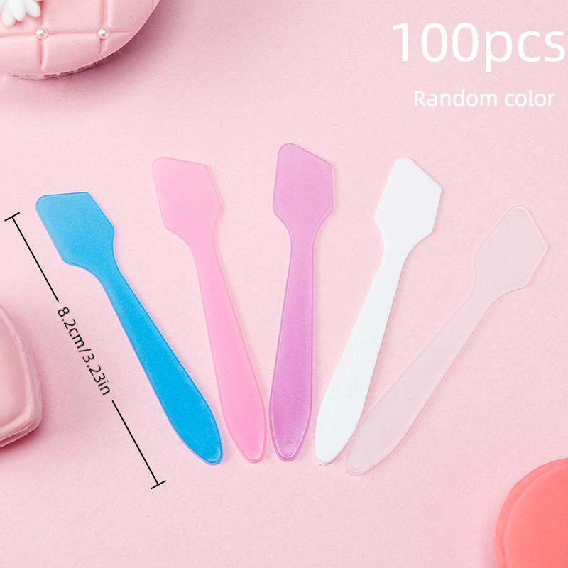 100 Pcs Facial Mask Stick Cosmetic Spatula Crescent Spoon Diy Face Mask Spoon Beauty Makeup Sticks Mud Mixing Disposable Tools