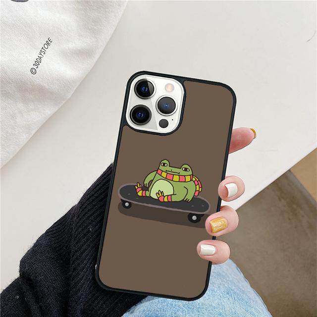 Frog Skateboard Cute Kawaii Phone Case For iPhone 17 Air 15 16 Cover  11 13 14 Pro Max 12 Plus Max Fundas