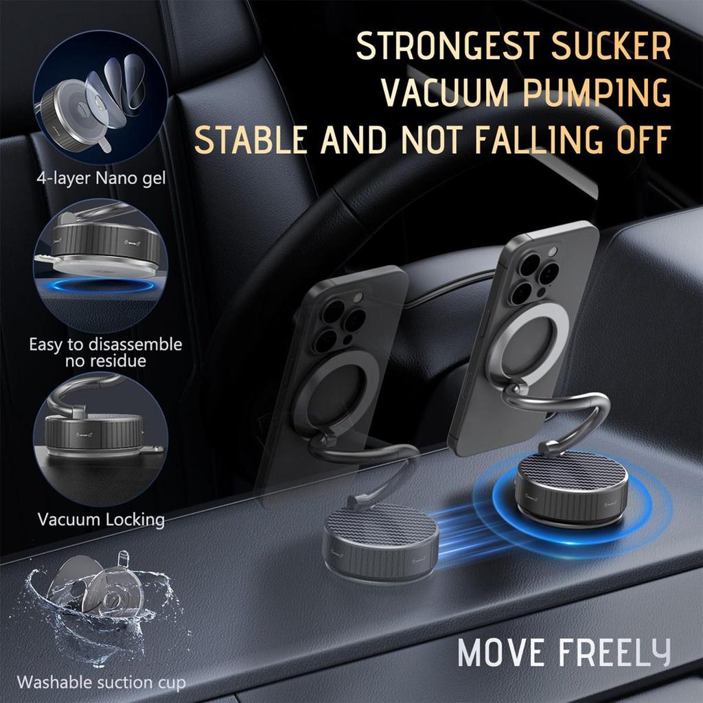 Magnetic Phone Holder Car Phone Mount Bracket with 360 Degree Rotation Cradles for Smartphone Automobile Vehicle Cellphone