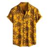 Men's Short Sleeved Shirt, Daily Fashion Printed Button Top, Chest Pocket Cardigan