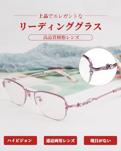 [GO!GRM] Elegant Reading Glasses, Progressive Multifocal Lenses, Blue Light Blocking, UV Protection, Focusing Lenses, Progressive Focusing, Stylish Se