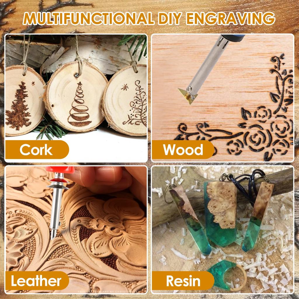 52Pcs Wood Burning Tip Set Letter Wood Burning Tool Brass Alphabet Number Template Symbol Pyrography Head Tools