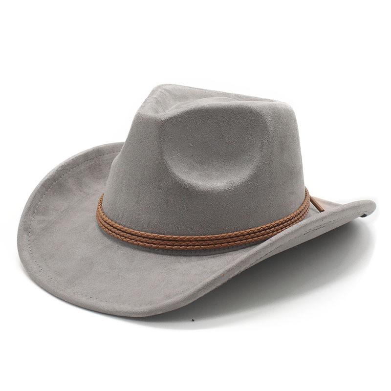 Ethnic Style Suede Felt Dress Hat With Wide Brim For Men Women Autumn Winter