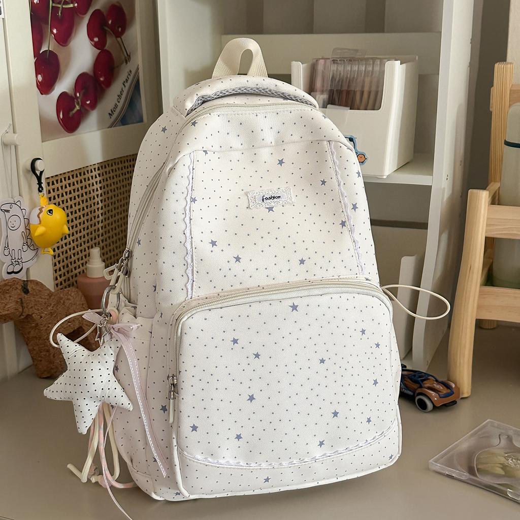Schoolbag cloud lemon ice blue hollow lace girl heart backpack student party pure gentleness class travel small backpack