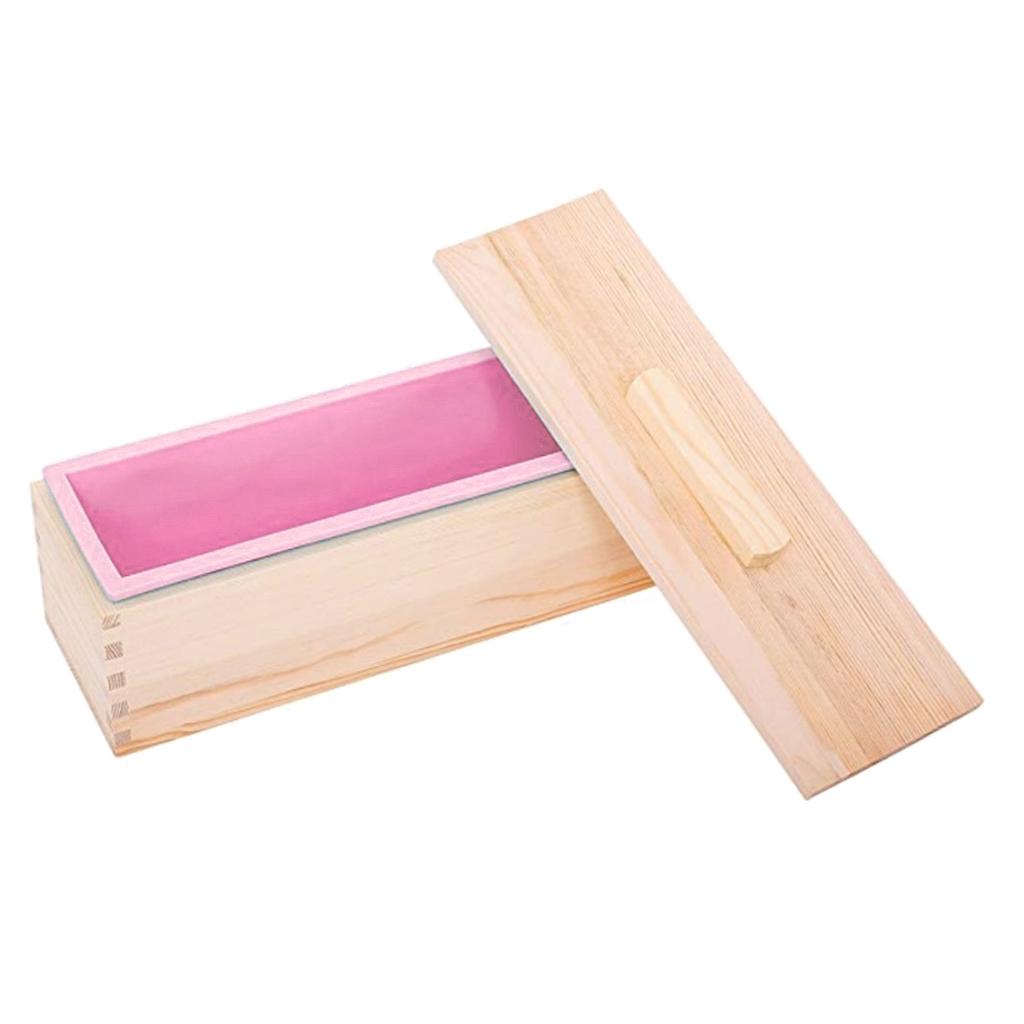 Rectangular Soap Silicone Mold Wood Box for Soap Cake Making Craft