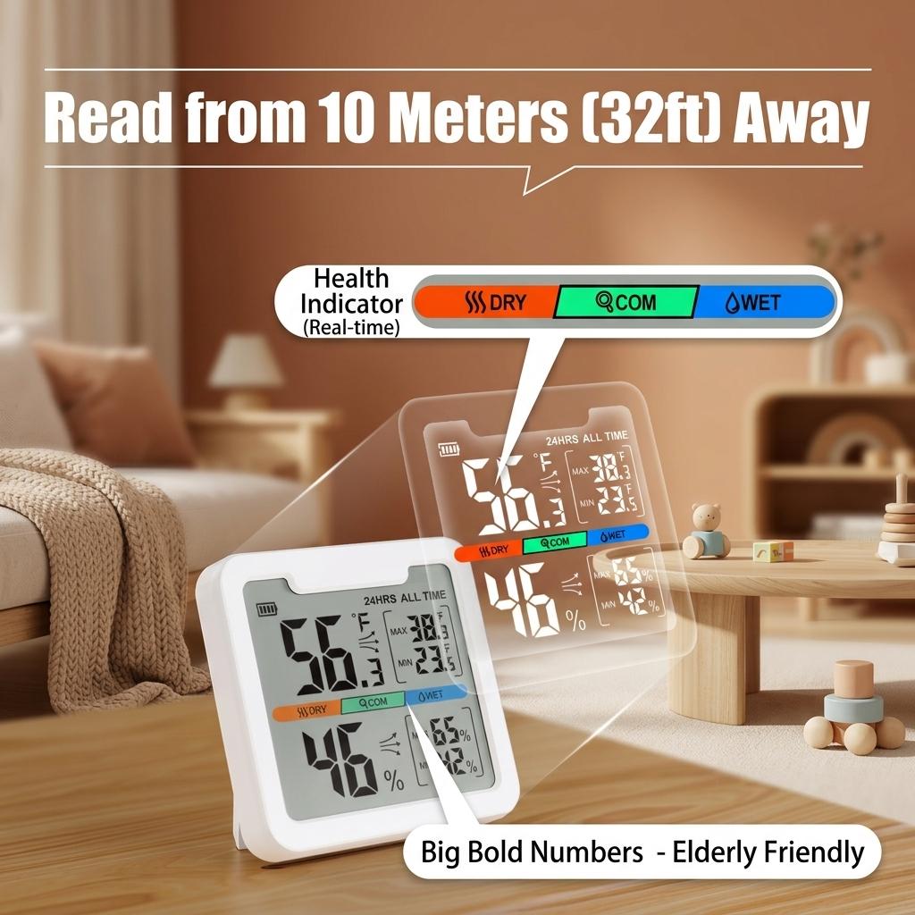 Large Display Hygrometer Innen Digitale Luftfeuchtigkeitsmesser Indoor Thermometer Humidity Monitor  Factory Price B2B