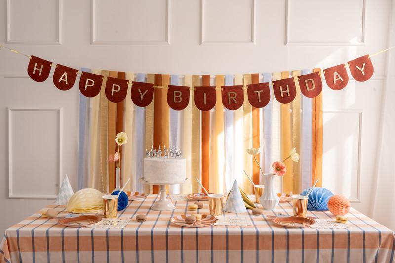Felt Banner Happy Birthday Boy, Brown, 3M