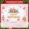 Candyland Display Snowflake Pattern Xmas Birthday Backdrop Background Gingerbread House Winter Party Banner For Christmas