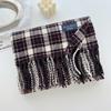 New imitation cashmere plaid thickened scarf women's atmosphere warm autumn and winter white soft fringed shawl scarf