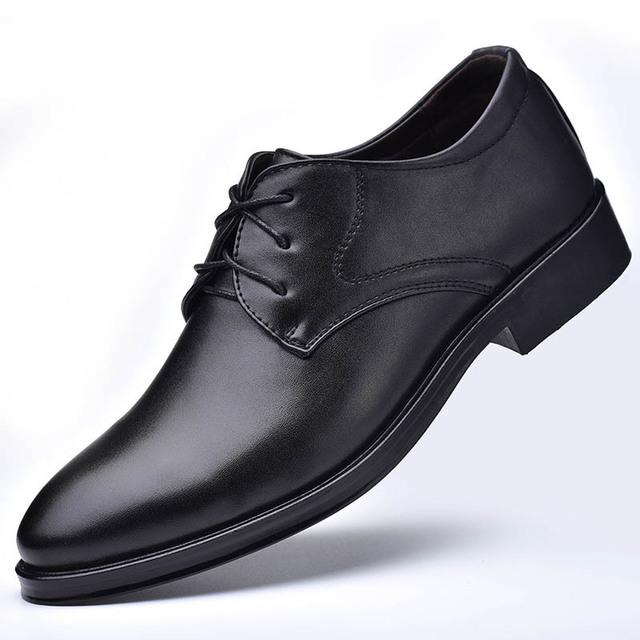 Men Formal Leather Shoes Black Pointed Toe Men Loafers Party Office Business Casual Shoes for Men Oxford Shoes Mens Dress Shoe