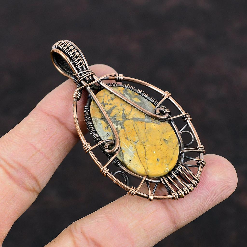 Tree Of Life Maligano Jasper Pendant Copper Wire Wrapped Gemstone Pendant Handmade Pendant Copper Jewelry Tree Of Life Pendant Gift For Her