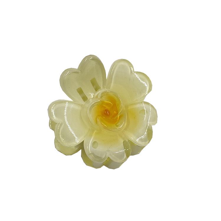 4cm průhledná třpytivá sponka do vlasů ve tvaru vajíčka s květinou - žraločí sponka do vlasů