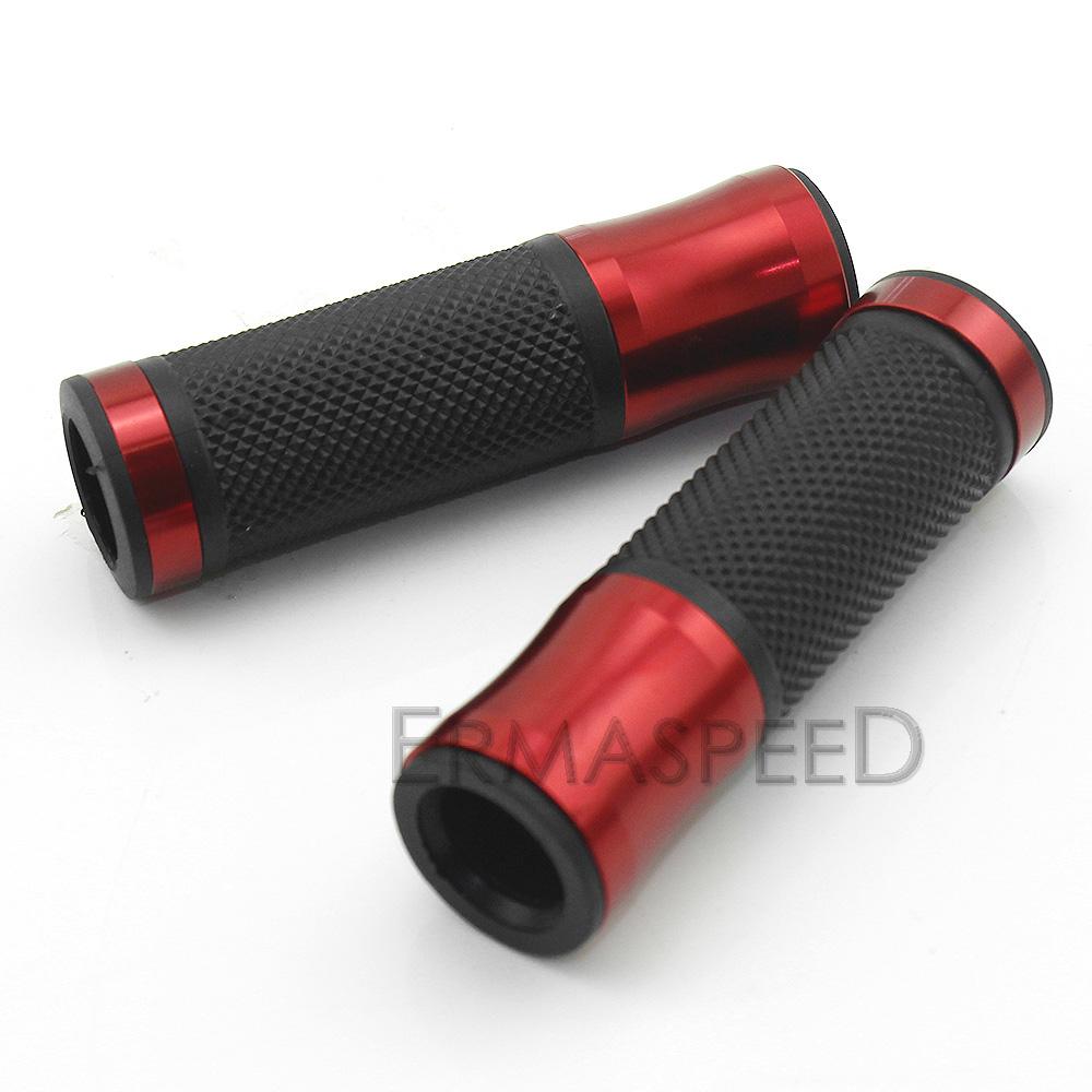 1 Pair 7/8" 22mm Universal Motorcycle Handle Grips CNC Aluminum&Rubber Handlebar Grip Moto Throttle Grip Racing Motocross