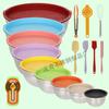 American-Style Silicone-Lidded Salad Bowl Set - Stainless Steel, Multi-purpose for Cooking, Baking, and Egg Beating.