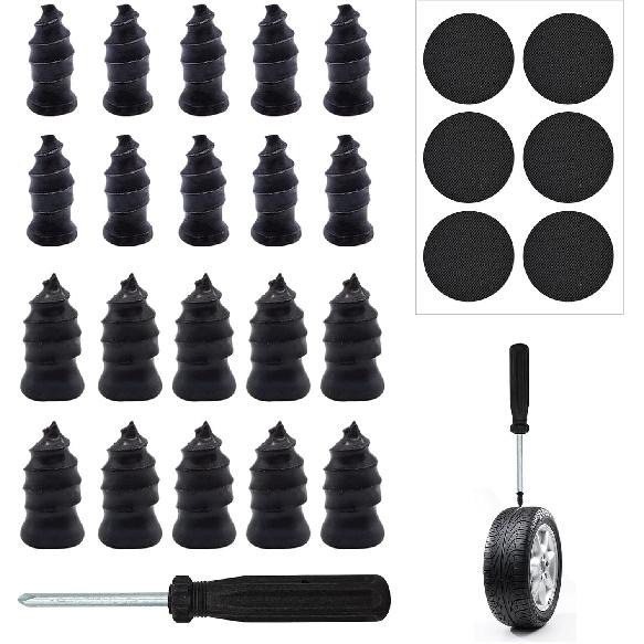 20PCS Tire Repair Rubber Nail, Car Tire Repair Screw in Rubber Plug Nail, Vacuum Tire Repair Nail Fast Repair Tool Self-Service Tire Repair Rubber