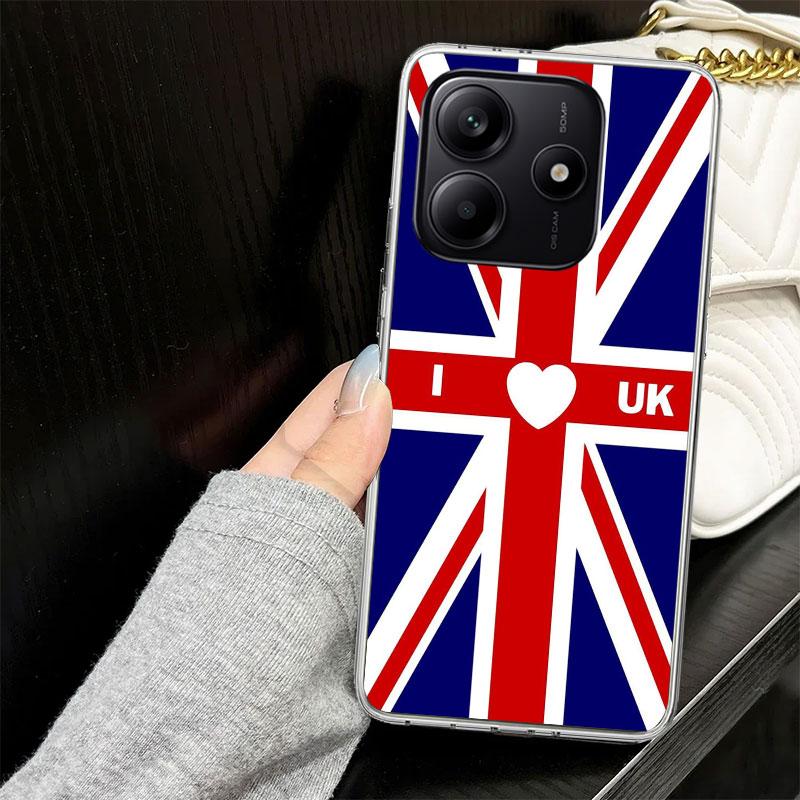 Union Jack England UK Flag Case for Xiaomi Redmi Note 14 13 12 11 Pro Plus Phone Cover 14S 12S 11S 11E 11T 10S 10 9S 9 Silicone