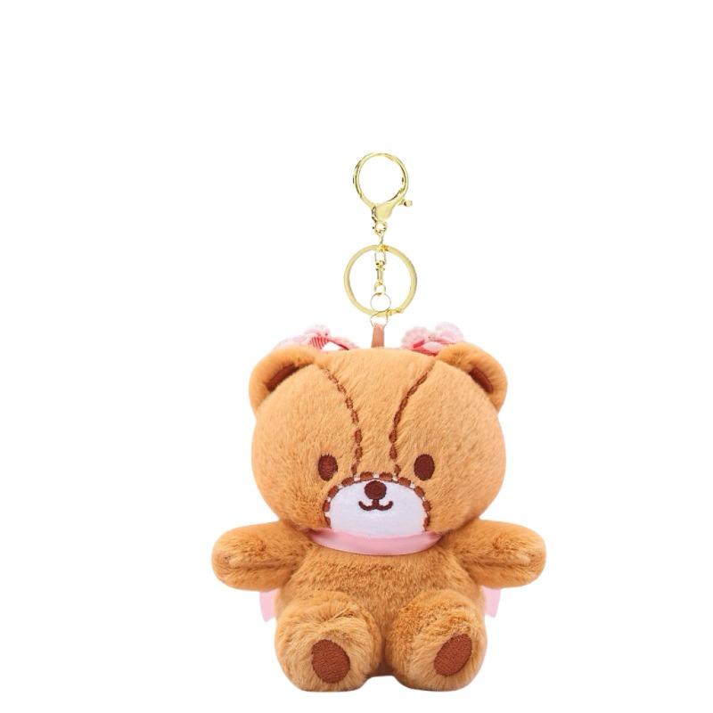 12cm Anime Cartoon KT Tiny Chum Little Cham Bear Keychain Hello Kitty Friends Plush Doll Bag Pendant Cartoon Girls Gift