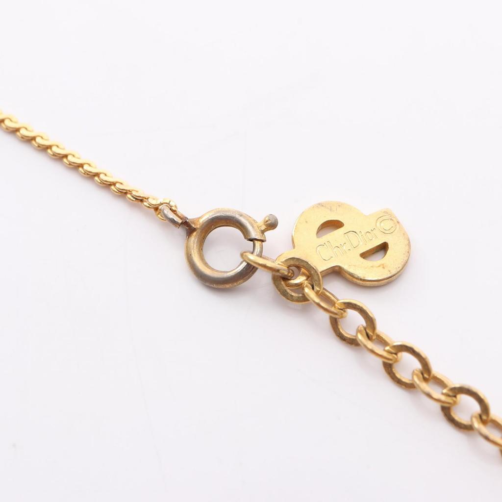 Used Dior CD Logo Necklace Gold Plated Gold Used