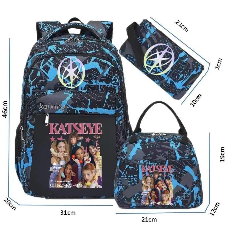 Zaino capiente con tracolla; set astuccio a tre pezzi per studenti