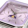 Casio Standard Moon Phase Analog Watch MTP-M305D-6AV Metal Band Lilac Men's