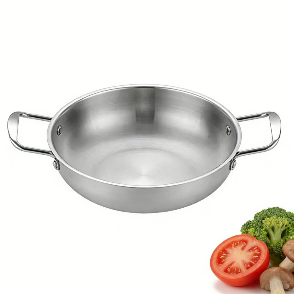 Ramen Pot Stainless Steel Cookware Saucepan Dry Pots With Handle Home Cooking Paella Pan Seafood Rice Pot Picnic Snack Plates