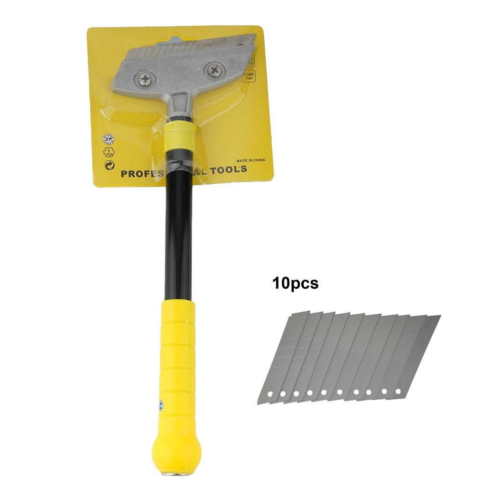 1Pcs Putty Cutter With 10Pcs Replacement Blade Scraper Aluminum Alloy Putty Cutter Tile Glass Scraper Remover Clean Shovel Tools