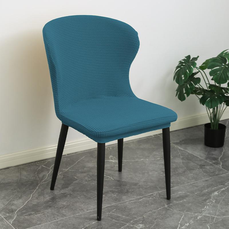 Curved Backrest Style Thickened Velvet Chair Cover Curved Dining Chair Cover Anti-fouling and Dustproof Stool Cover Universal for All Seasons
