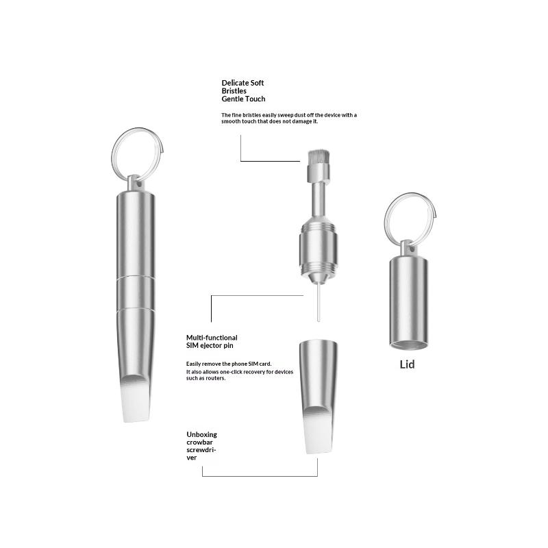 

Sim Card Tray Removal Tool Eject Pin Earbuds Cleaning Brush Reset Tools Needle Opener Cleaner Pen Kit For Iphone Airpods срібний