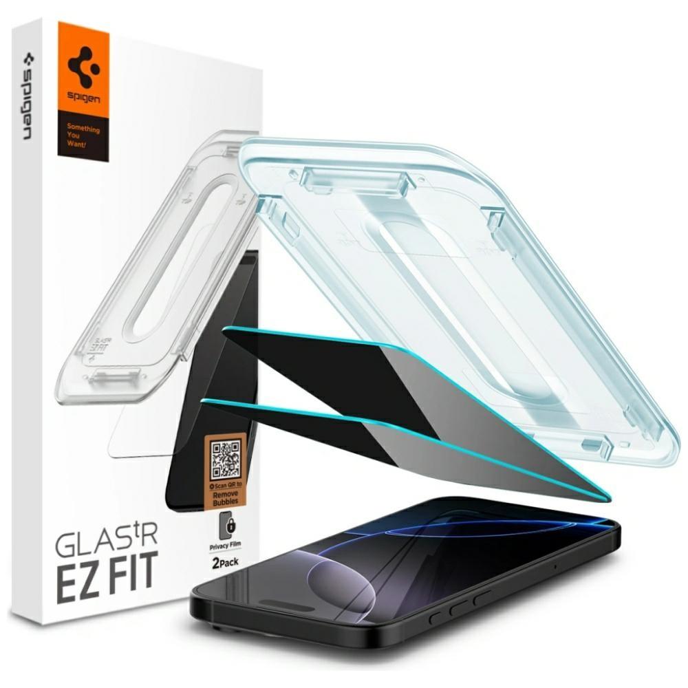 Szkło prywatyzujące do iPhone 17 Pro/17/16 Pro Spigen - 2szt., EZ Fit, 9H
