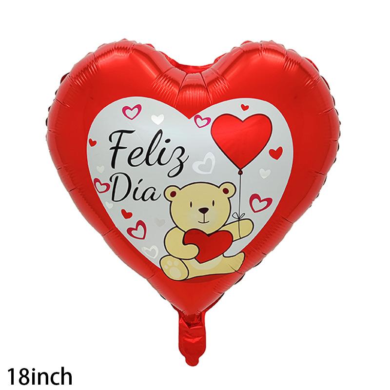 Qianshun Heart-shaped Aluminum Foil Balloons 18 Inch Silk Screen Printed I Love You Helium Wedding Valentine's Day Decoration
