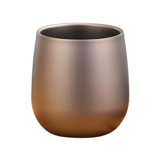 Ren Titanium Kop, Dobbeltvægget Vakuumisoleret Tumbler med Isbelagt Finish, 260ml Æggeformet Campingkrus til Udendørs
