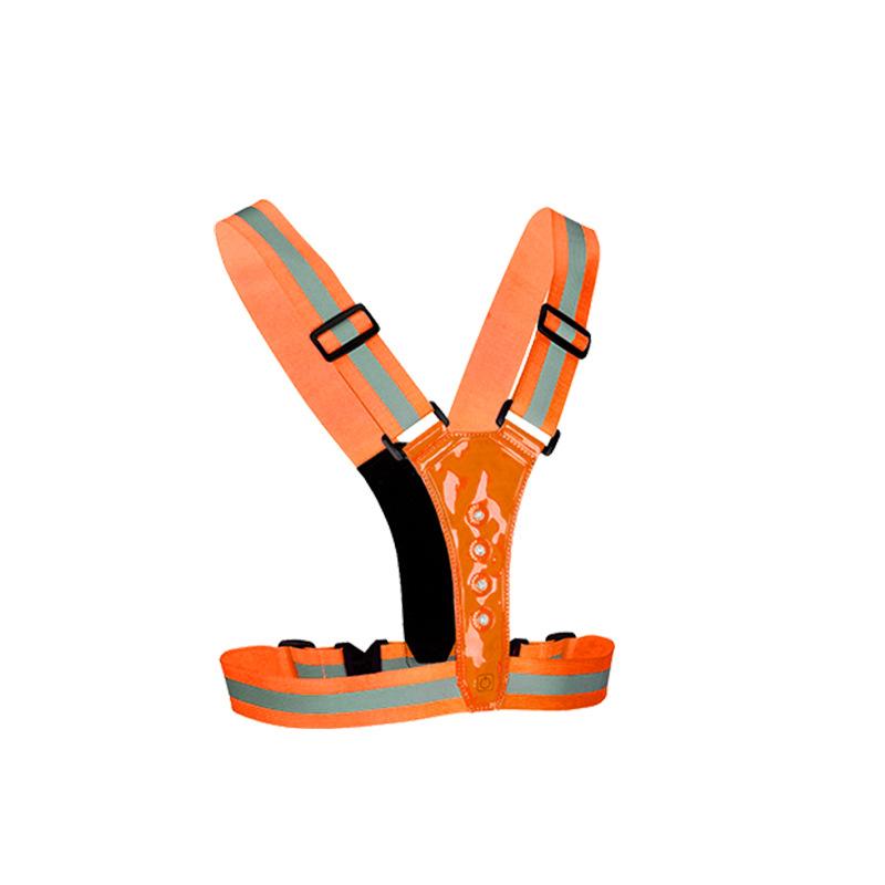 

1pcs Safety Reflective Vest LED Running Light Adjustable Cycling Vest Night Warning Work Fishing Sports Vest