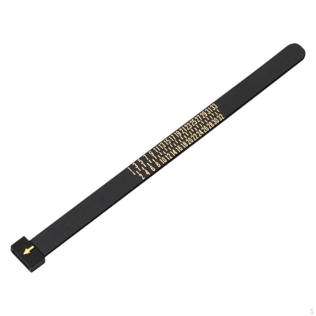 Ring Sizer Measuring Tool, Magnified Gauge, Portable, Precise Measurement Black HK with Magnifier