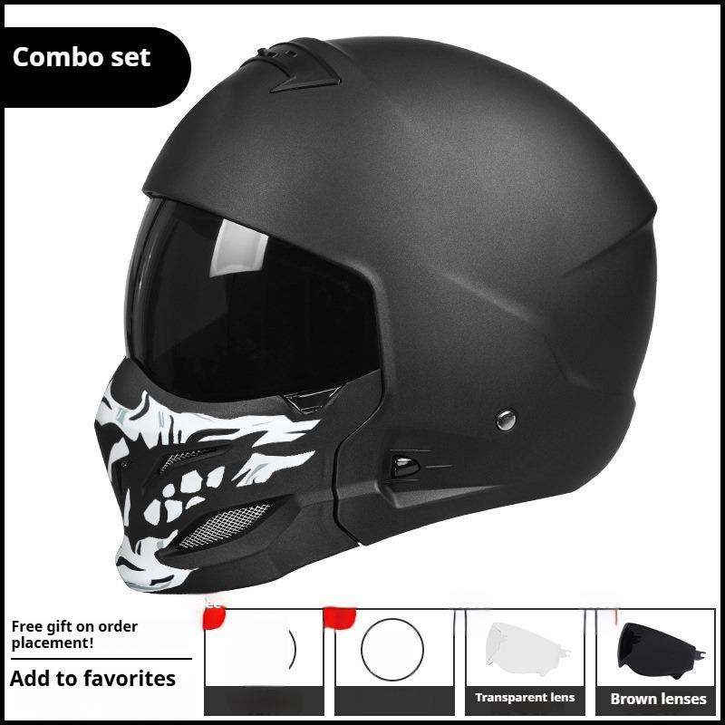 American Warrior Combination Scorpion Helmet Vintage Cruise Motorcycle Helmet Four Seasons Moped Full Helmet