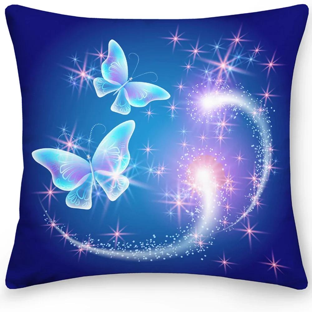 Pillow Office Sofa Butterfly Print Double Sided Cover Square Cushion