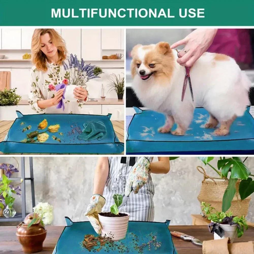 Garden Planting Mat 75×75cm Flower Pot Plant Repotting Mat Reusable Foldable Gardening Transplanting Mat Succulent Plant Pad