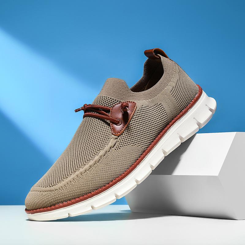 New British Style Men's Shoes Summer Breathable Sports Shoes Fly-woven Mesh Shoes Men's Large Size Shoes