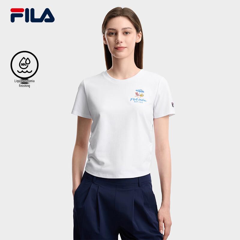 FILA Women's Slim Fit Embroidered Short Sleeve T-shirt